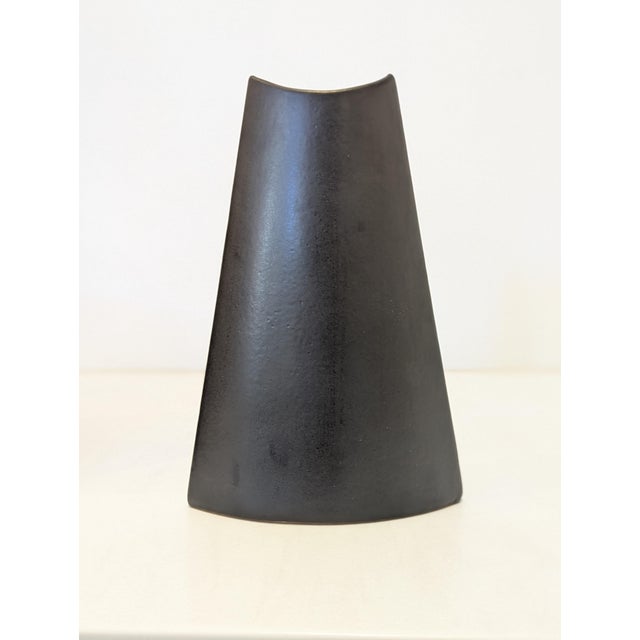 Evangeline Matte Black Crescent-Mouth Vase Small Black For Sale - Image 4 of 4