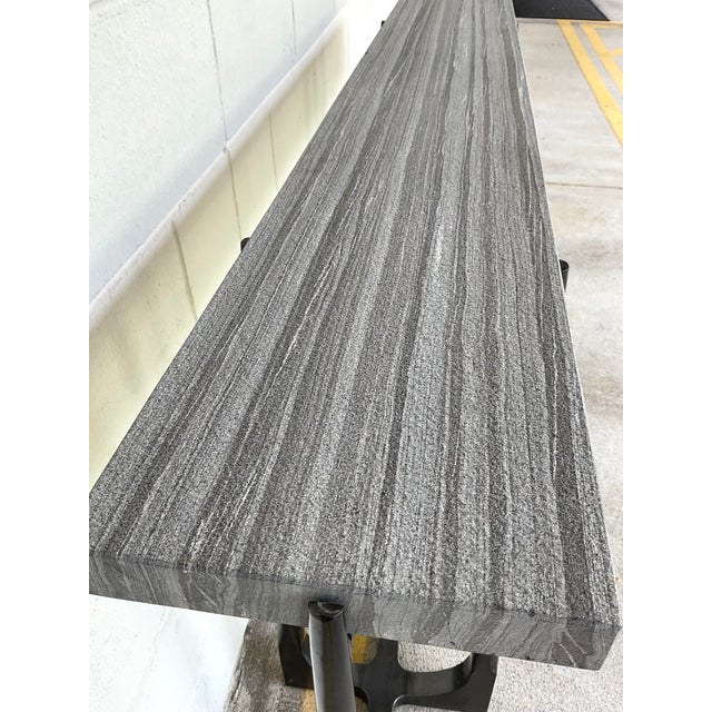 Modern Revelation Modern Gray Marble Tapering Console Table For Sale - Image 3 of 5