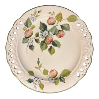 Pierced Round Platter in the Fruit and Flowers Pattern From Italian Maker Brunelli For Sale