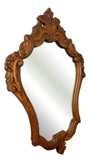 Vintage Ornate Wood Wall Mirror