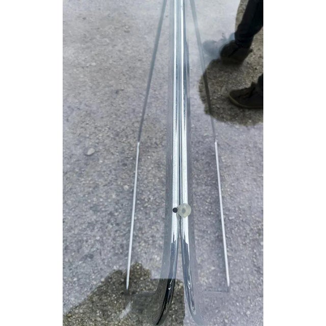 Table with Tempered Crystal Top & Chromed Lockable Legs, Italy, 1990 For Sale - Image 18 of 18