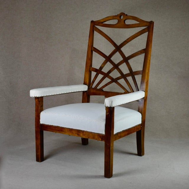 Brown Antique Art Nouveau Swedish Armchair, 1890s For Sale - Image 8 of 8