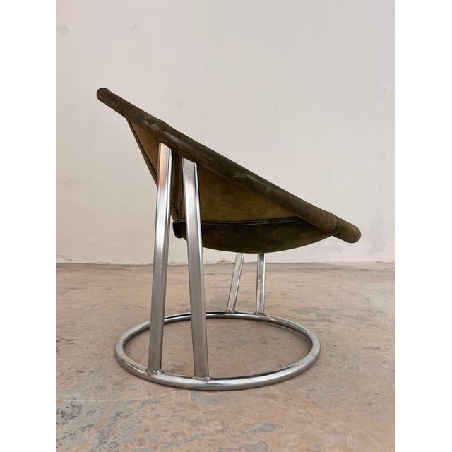 Model Sling Balloon Chair in Green Suede by Lusch & Co For Sale - Image 11 of 11