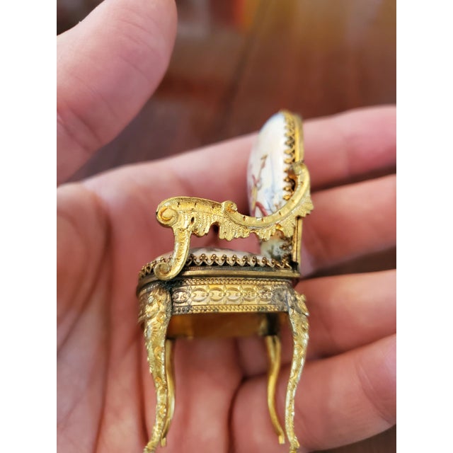 Antique Enamel Miniature Chair Austrian For Sale - Image 4 of 7