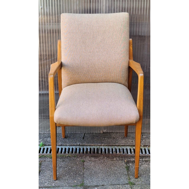 Wood Mid-Century Desk Chair in Beech Wood with Beige Upholstery by Casala, 1960s For Sale - Image 7 of 7