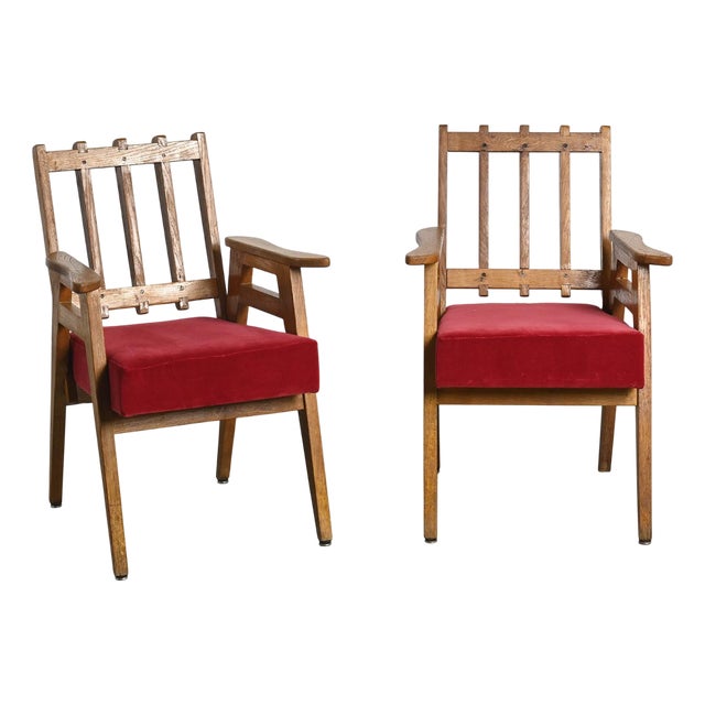 Wooden Armchairs from Henry Jacques Le Même, 1940s, Set of 2 For Sale