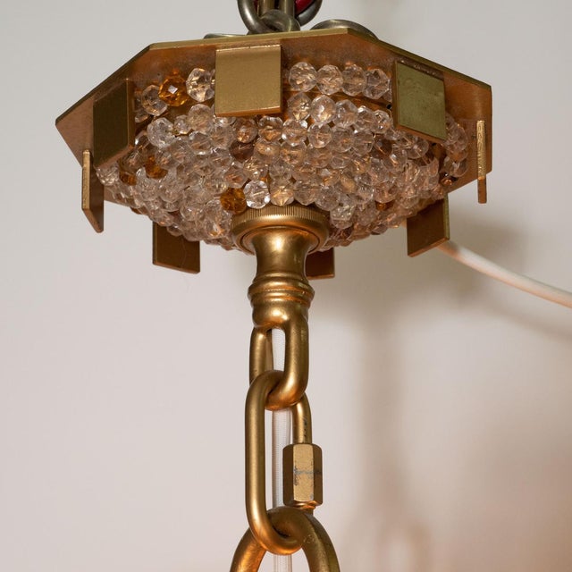 Beaded and Stained Glass Foliate Motif Chandelier by Marcelo Bessa For Sale - Image 12 of 13