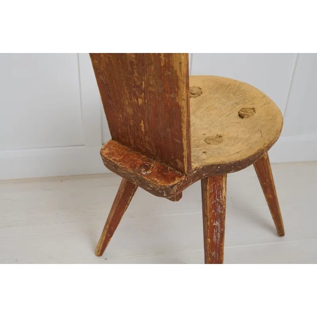 Brown Antique Primitive Folk Art Chairs in Pine, Set of 2 For Sale - Image 8 of 11