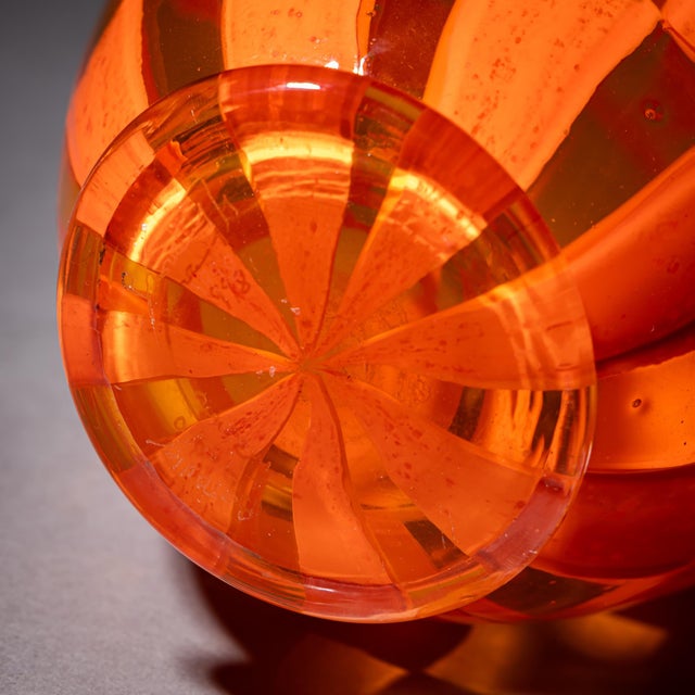 1980s Orange Murano Glass Vase by Barovier & Toso, Edition 1/1, Dated 1981 For Sale - Image 5 of 9