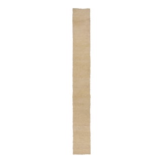 Vintage Tulu Solid Rug With Tonal Shag Pile in Beige and Cream - Rug & Kilim For Sale