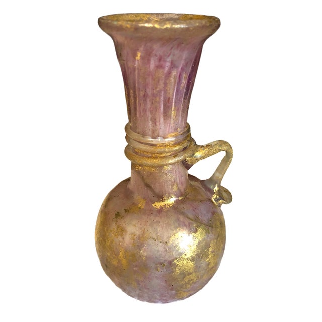 Late 20th Century Ancient Roman-Style Art Glass Ewer Serving Vessel or Vase For Sale - Image 5 of 6