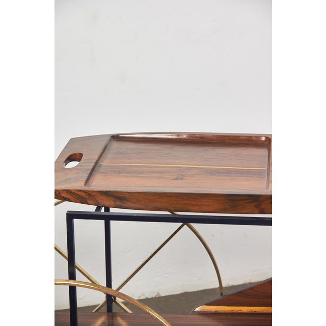 Black Vintage Brazilian Trolley by Jorge Zalszupin, 1960s For Sale - Image 8 of 18