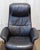 Metal Pair Img Comfort Norwegian Leather Swivel and Reclining Lounge Chairs With Ottomans, Mid-20th Century For Sale - Image 7 of 18