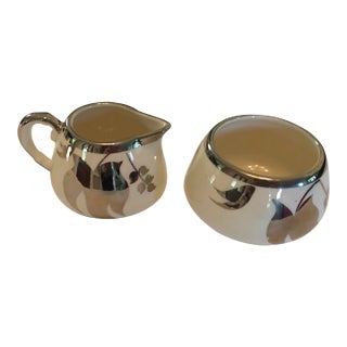 1940’s Sandland Lusterware Stackable Creamer and Sugar Set- 2 Pieces For Sale