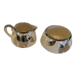 1940’s Sandland Lusterware Stackable Creamer and Sugar Set- 2 Pieces