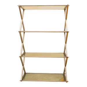 Vintage Iron and Glass Mid-Century Four-Shelf Étagère