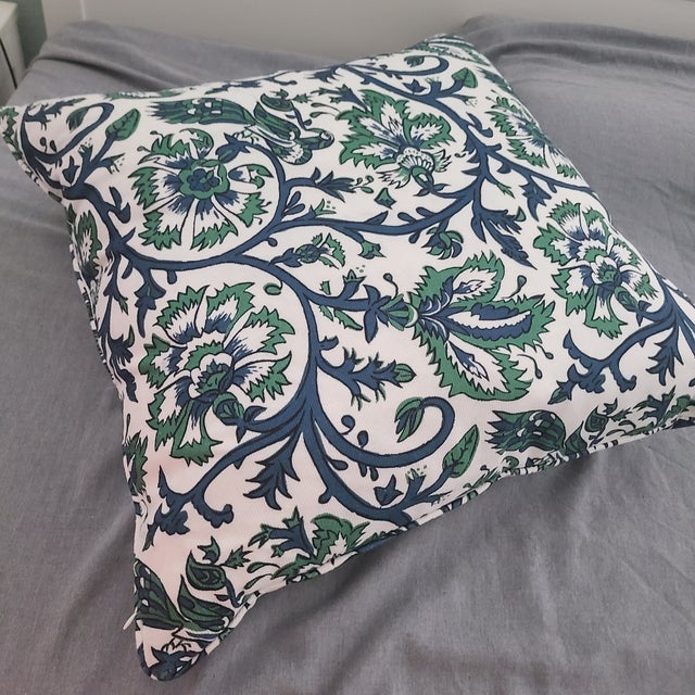 Contemporary Lacefield Designs Aesha-Fulton Cotton Fabric Pillow Down Feather 24x24 Usa New For Sale - Image 3 of 7