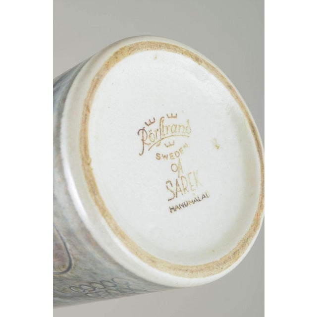 Ceramic Sarek Vase with Circular Relief Pattern by Olle Alberius for Rörstrand, 1960s For Sale - Image 4 of 5