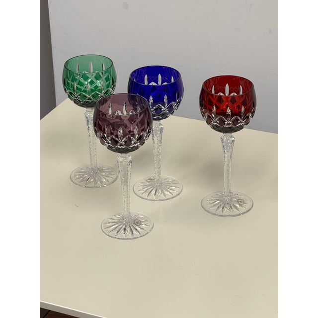 Ajka Crystal Marsala Hand-Cut Wine Glasses, Set of Four For Sale - Image 10 of 12