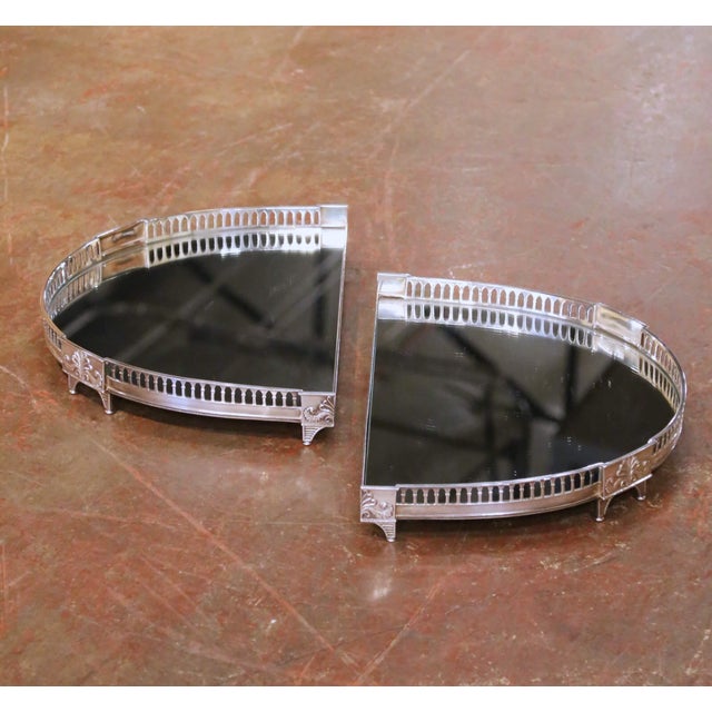 French 19th Century French Silvered Bronze & Mirrored Two-Piece "Surtout De Table" For Sale - Image 3 of 8