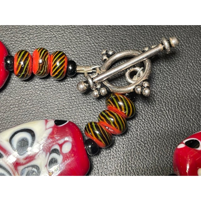Late 20th Century Venetian Glass Evil Eye Contemporary Millefiori Necklace For Sale - Image 5 of 6