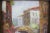 Vintage European Village Scene Oil Painting, Original Art Gold Washed Plaster Frame For Sale - Image 11 of 13