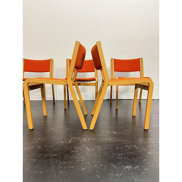 Danish Postmodern Chair by Ryd Thygesen & Johnny Sorensen for Magnus Olesen, Denmark, 1980s, Set of 5 For Sale - Image 9 of 18