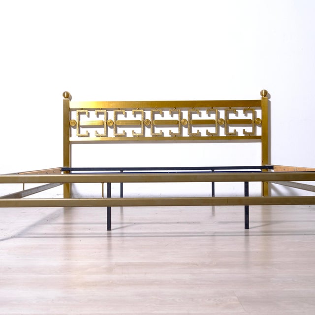 Gold Italian Brass Double Bed from the 1970s For Sale - Image 8 of 18