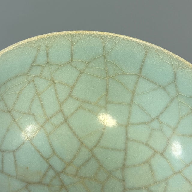 Antique Chinese Celadon Crackle‑Glaze Bowl, One‑of‑a‑Kind Collectible Antique For Sale - Image 4 of 7
