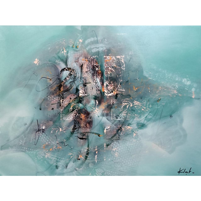 Aqua Ovidiu Kloska, Intimate Calligraphies of Forgetting 2, Acrylic For Sale - Image 8 of 8