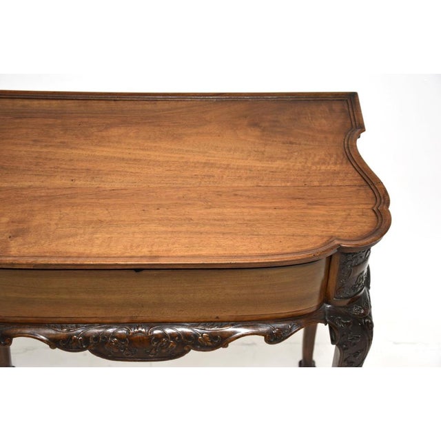 Antique Victorian Carved Walnut Console Table, 1860s For Sale - Image 10 of 16