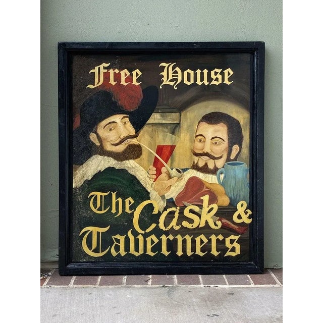 English English Pub Sign, "Free House, the Cask and Taverners" For Sale - Image 3 of 13