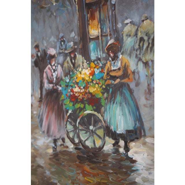 J. Gaston Paris Street Oil Painting on Canvas For Sale - Image 9 of 13