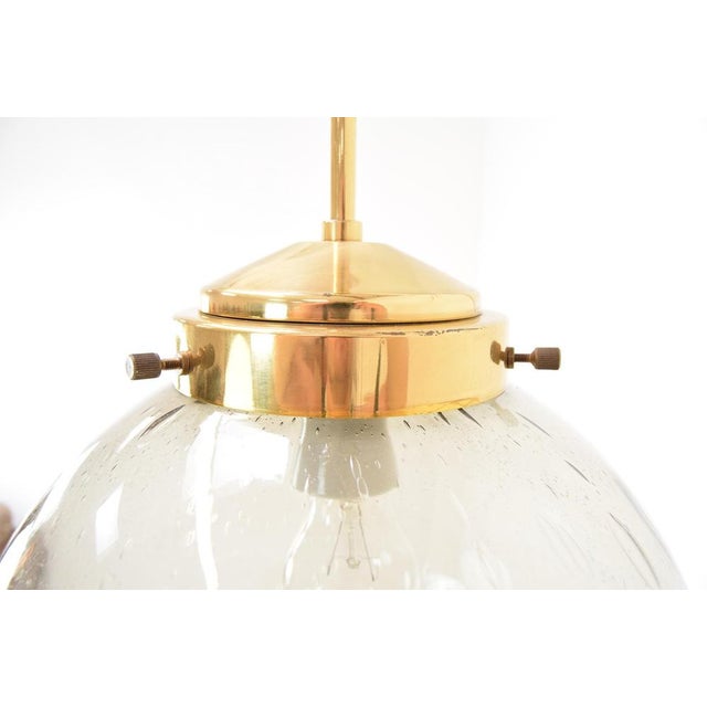 Gold Large Vintage Glass Pendant from Kamenicky Senov, 1970s For Sale - Image 8 of 14