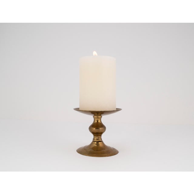 1960s Mid-Century Cast Brass Altar Candlestick, 1960s For Sale - Image 5 of 14