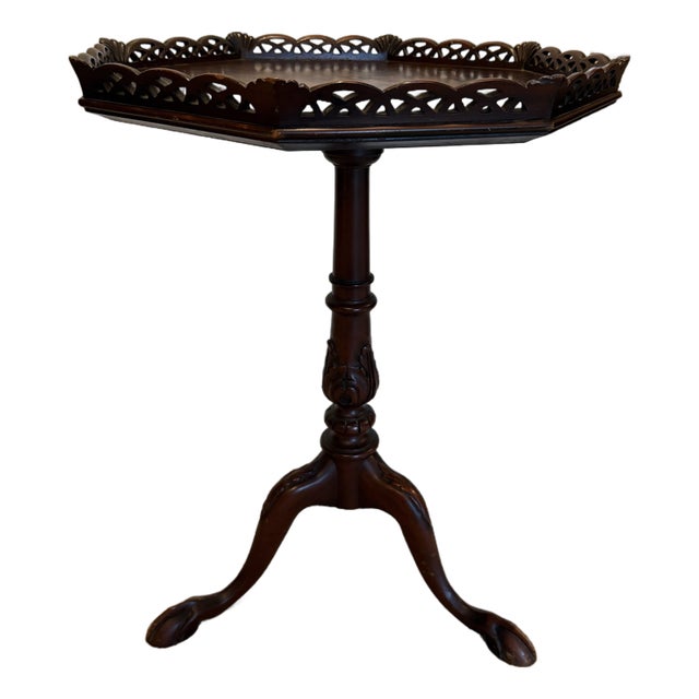 Vintage Chippendale Mahogany Octagonal Tea Table | Louis E. Rose Fine Furniture, Newark Nj For Sale
