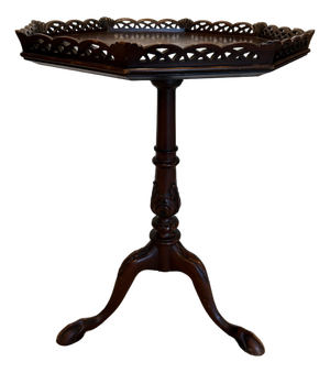 Vintage Chippendale Mahogany Octagonal Tea Table | Louis E. Rose Fine Furniture, Newark Nj