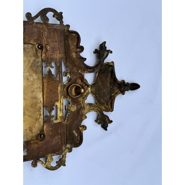 Pair of Mid 19th Century Renaissance Revival Brass Wall Sconce Mirrors For Sale - Image 4 of 8