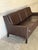 Dark Brown Leather Three-Seater Sofa With Black Legs Danish Mid-Century Modern 1970s For Sale - Image 4 of 11