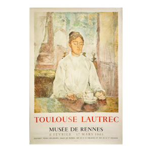 1963 French Exhibition Poster - Toulouse Lautrec - Musée De Rennes