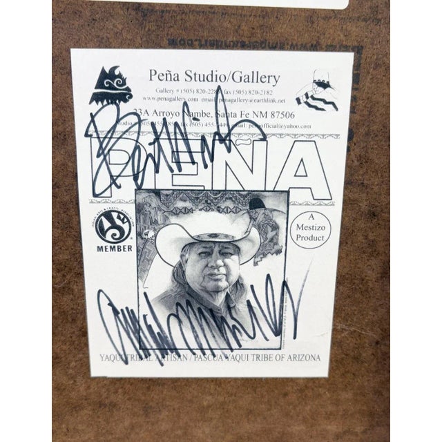 Wood Amado Peña Jr. "Mujer Bonita" Original Mixed Media Drawing - Mestizo For Sale - Image 7 of 8