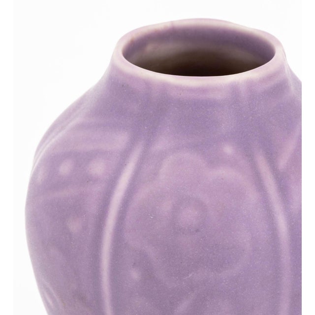 Ceramic Collection of Three Rookwood Pottery Art Deco Purple Matte Glazed Ceramic Vases For Sale - Image 7 of 11