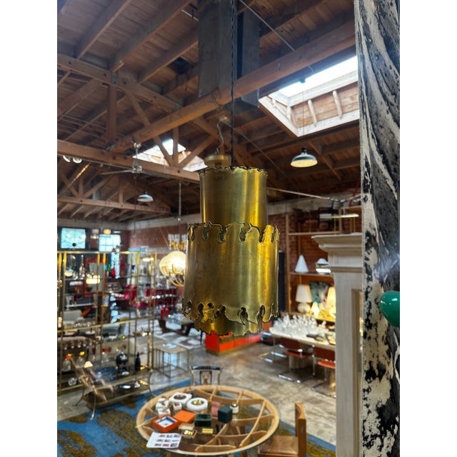 Brass Mid-Century Modern Brass Pendant Italy 1950s For Sale - Image 8 of 8