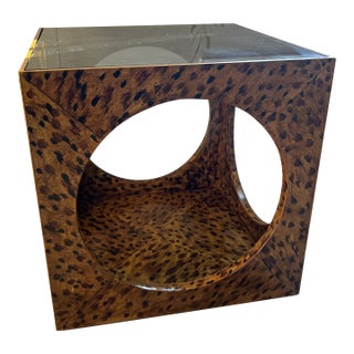 Vintage Lane Side Table Painted in Faux Tortoise For Sale