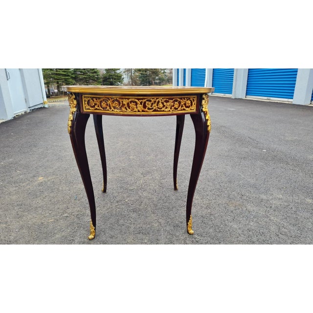 Wood Parquetry French Style Accent Tabel/Desk. Classic Accent Table, Side and Center. For Sale - Image 7 of 10