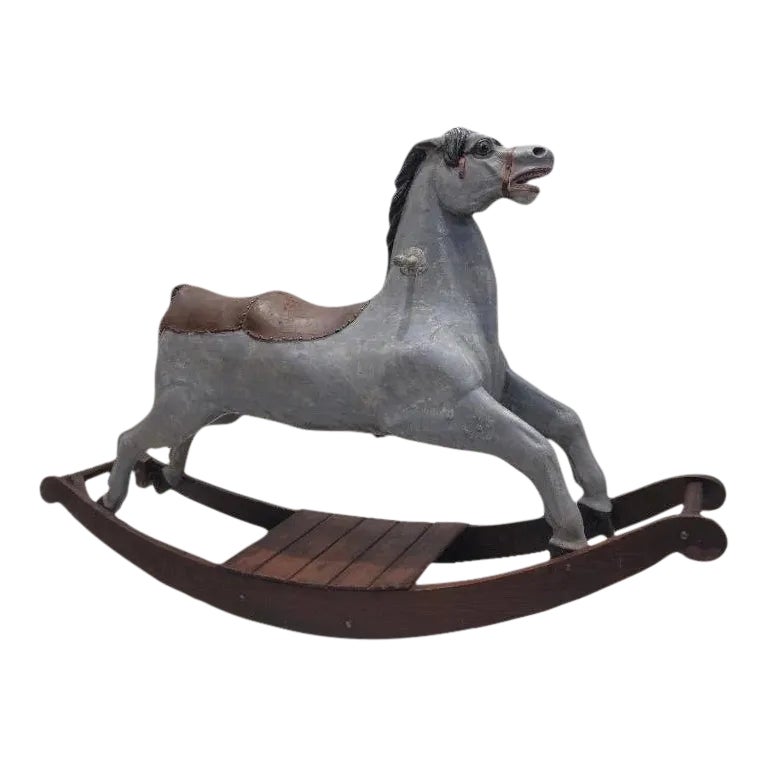 Antique French Double Seater Carousel Rocker Horse | Chairish