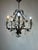 Large Vintage 1990s Wrought Iron Floral Chandelier With Crystal Flowers & Grape Details For Sale - Image 10 of 18