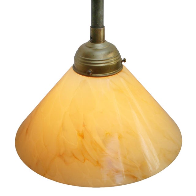 Iron Sconce with Yellow Marble Glass Shade For Sale - Image 6 of 7