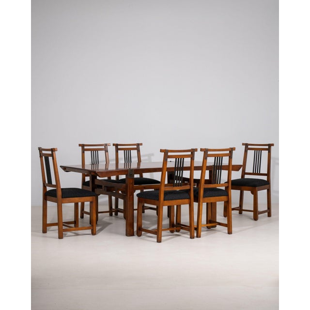 Wood 19th Century France Black Wood Dining Set For Sale - Image 7 of 11