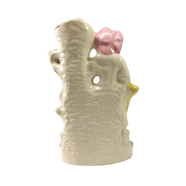 Figurative Antique Late 19th Century Staffordshire Spill Vase Girl Carrying Game For Sale - Image 3 of 9